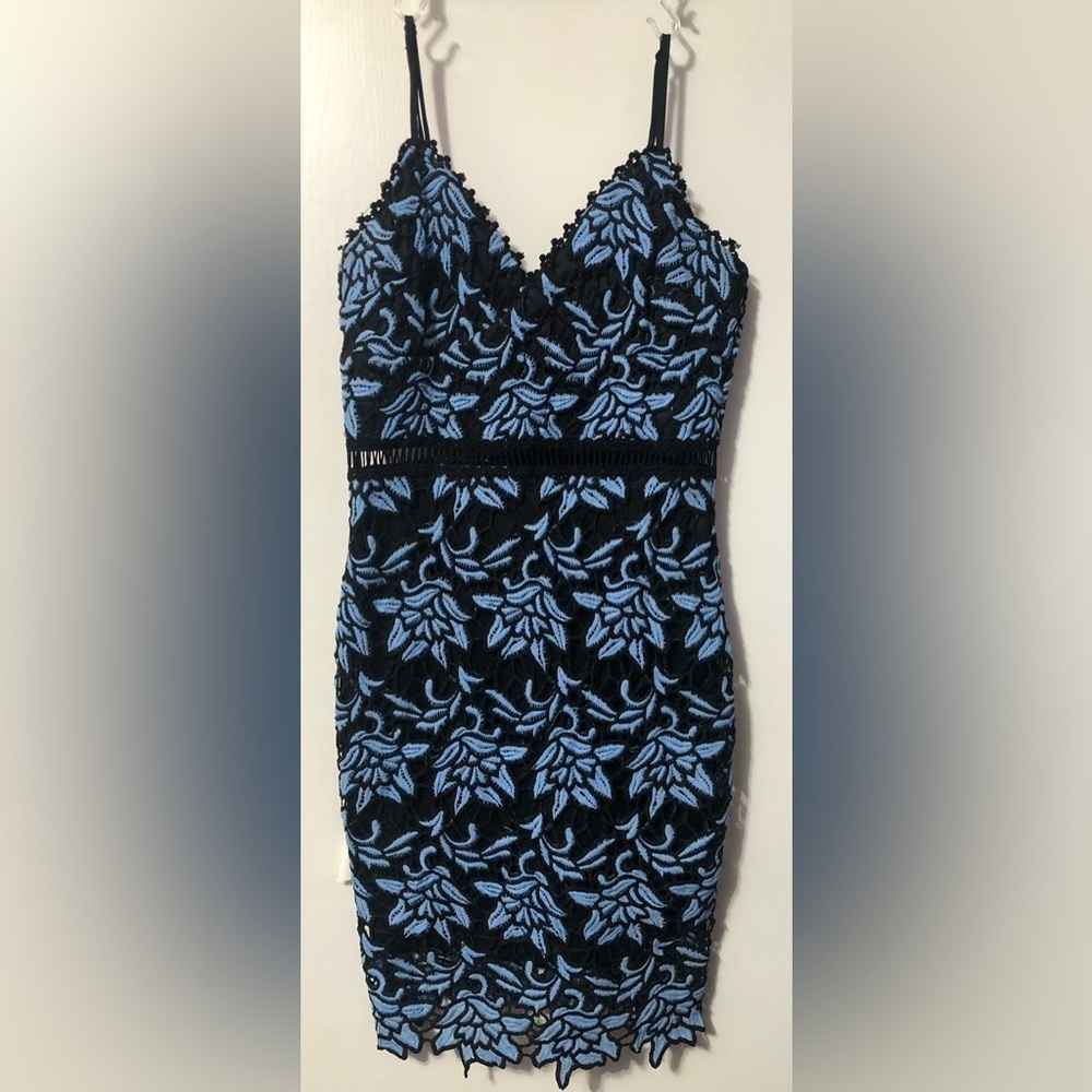 Aqua Black & Blue Lace dress.